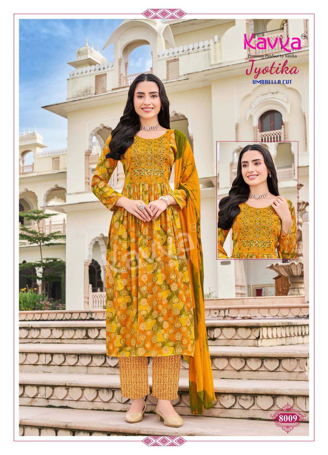 Jyotika Vol 8 By Kavya Capsule Foil Printed Kurti With Bottom Dupatta Wholesale Shop In Surat